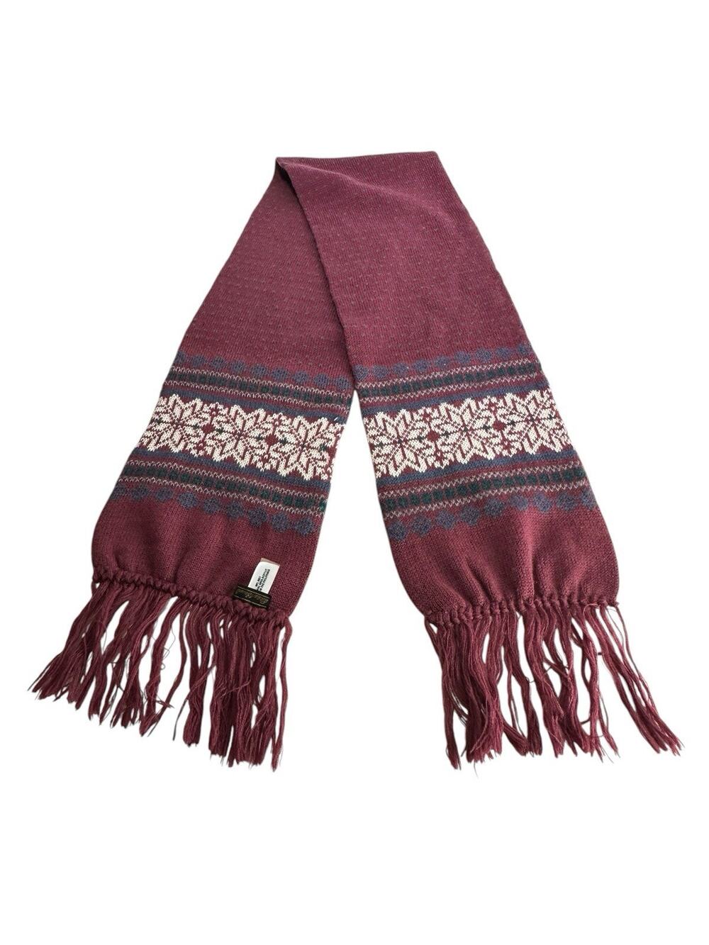 Eddie Bauer Pink Fair Isle Wool Blend Scarf